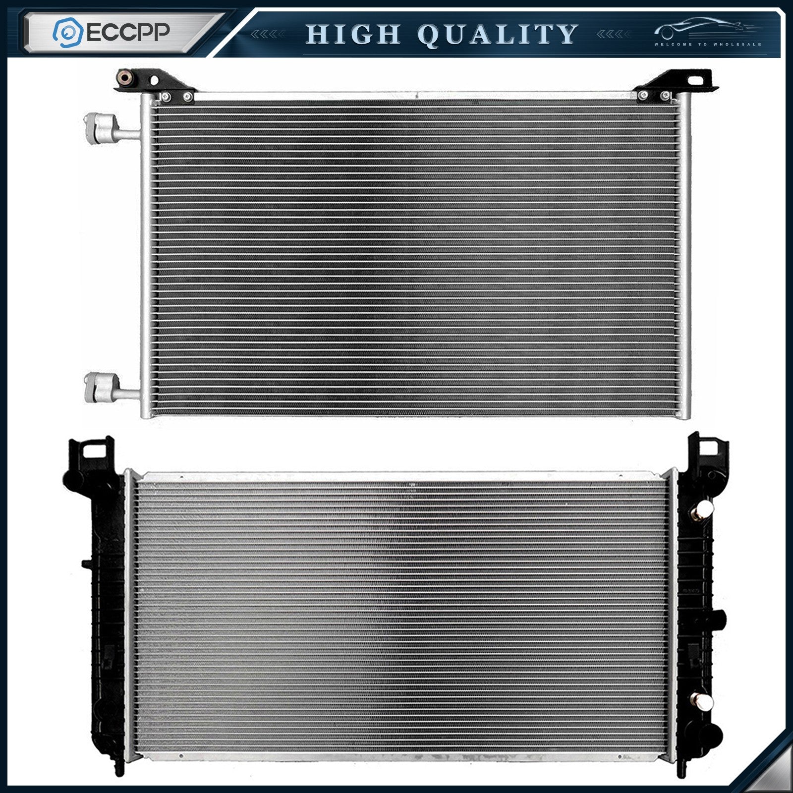 Aluminum Radiator & Condenser Cooling Kit For 2002-2006 Chevrolet Avalanche 1500 6B93BC-57