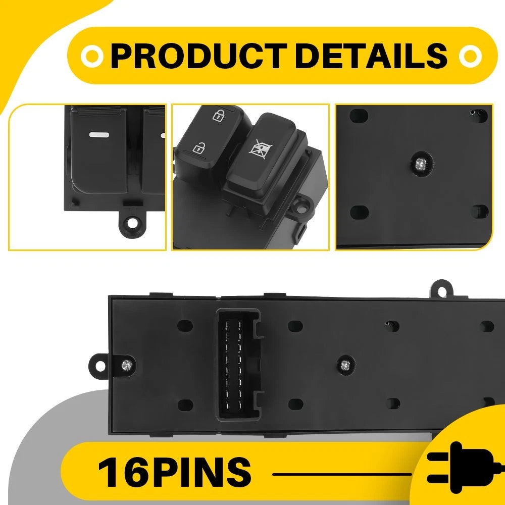 Front Left Door Window Switch 935702T000 For 2011 2012-2013 Kia Optima 16 Pins A 6B93BC-57
