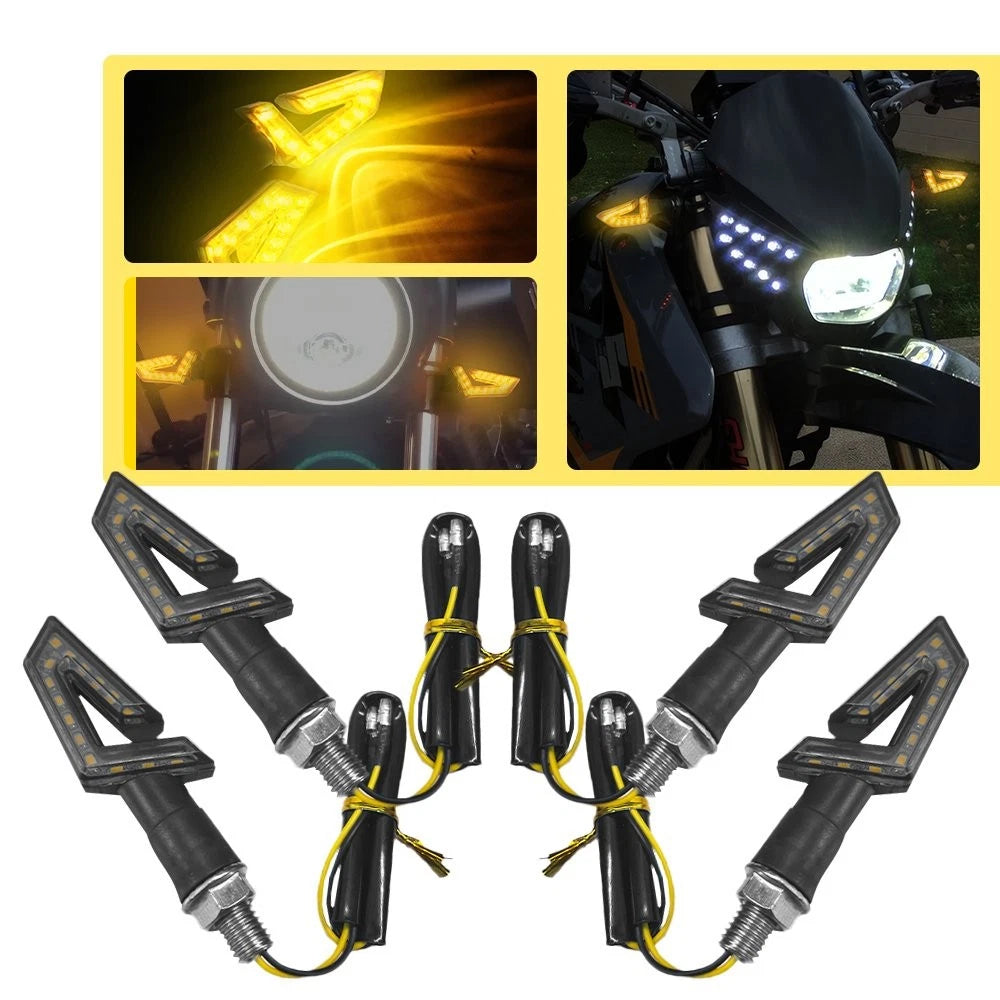 4X Amber LED Turn Signals Blinker Lights For Motorcycle Cruiser Bobber Chopper A 6B93BC-57