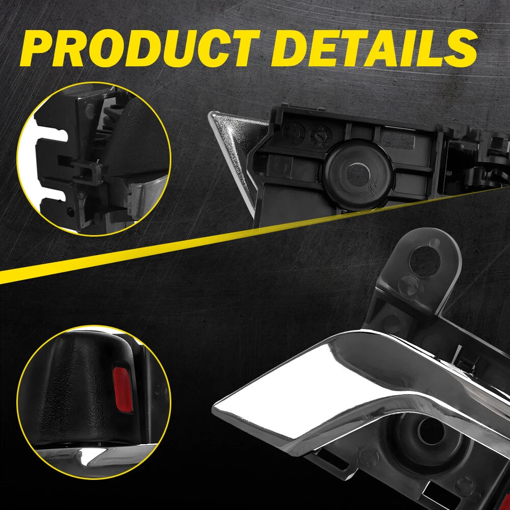 Interior Door Handle For 2008-2013 Toyota Highlander Front Driver Silver lever A 6B93BC-57