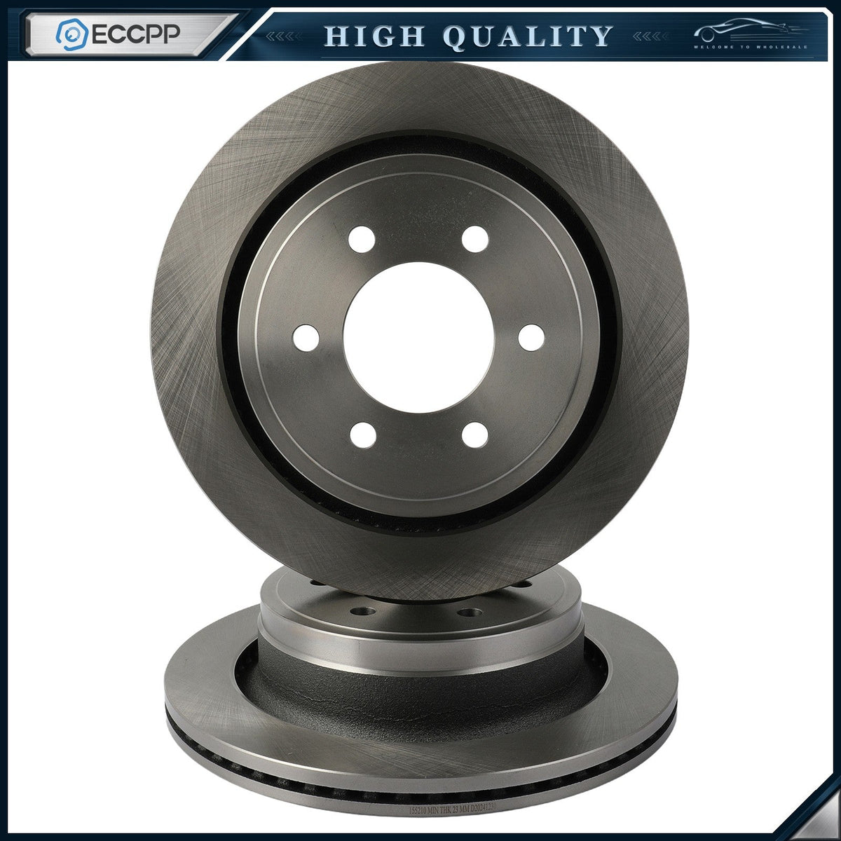 Rear Brake Rotors Discs For 2012 2013 2014 Ford F-150 6 Lug Manual Parking 6B93BC-57