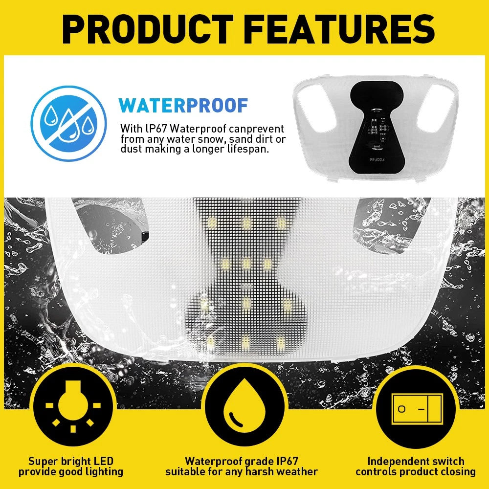 Clear Interior Dome LED Light For 1999-07 Ford F-250 350 450 550 Super Duty EOA 6B93BC-57