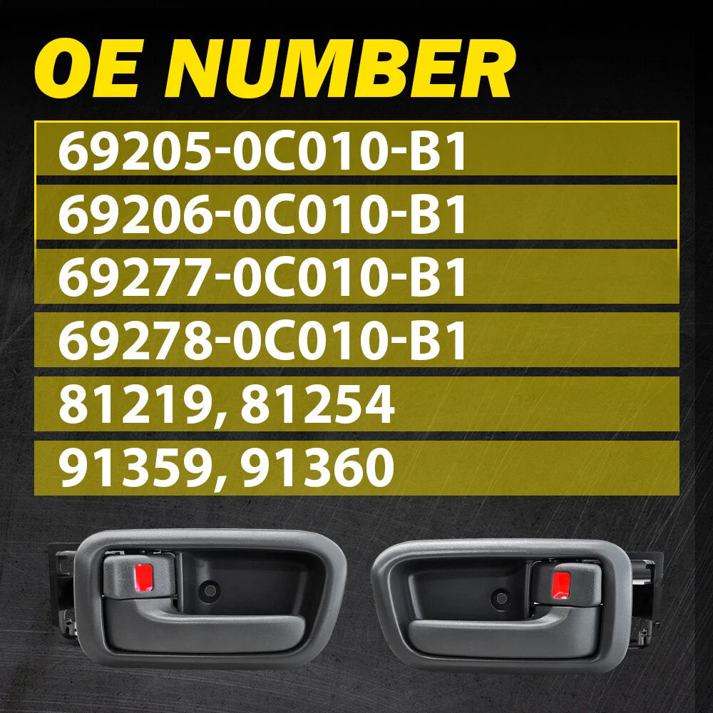 Fit 2000-2006 Toyota Tundra Pair Front Interior Door Handle Left Right Gray EOA 6B93BC-57