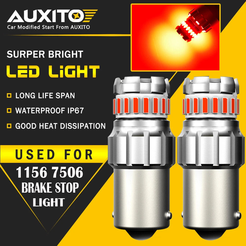 7506 1156 Error Free Red LED Brake Stop Light Lamp Bulb for Audi BMW VW Mercedes 6B93BC-57