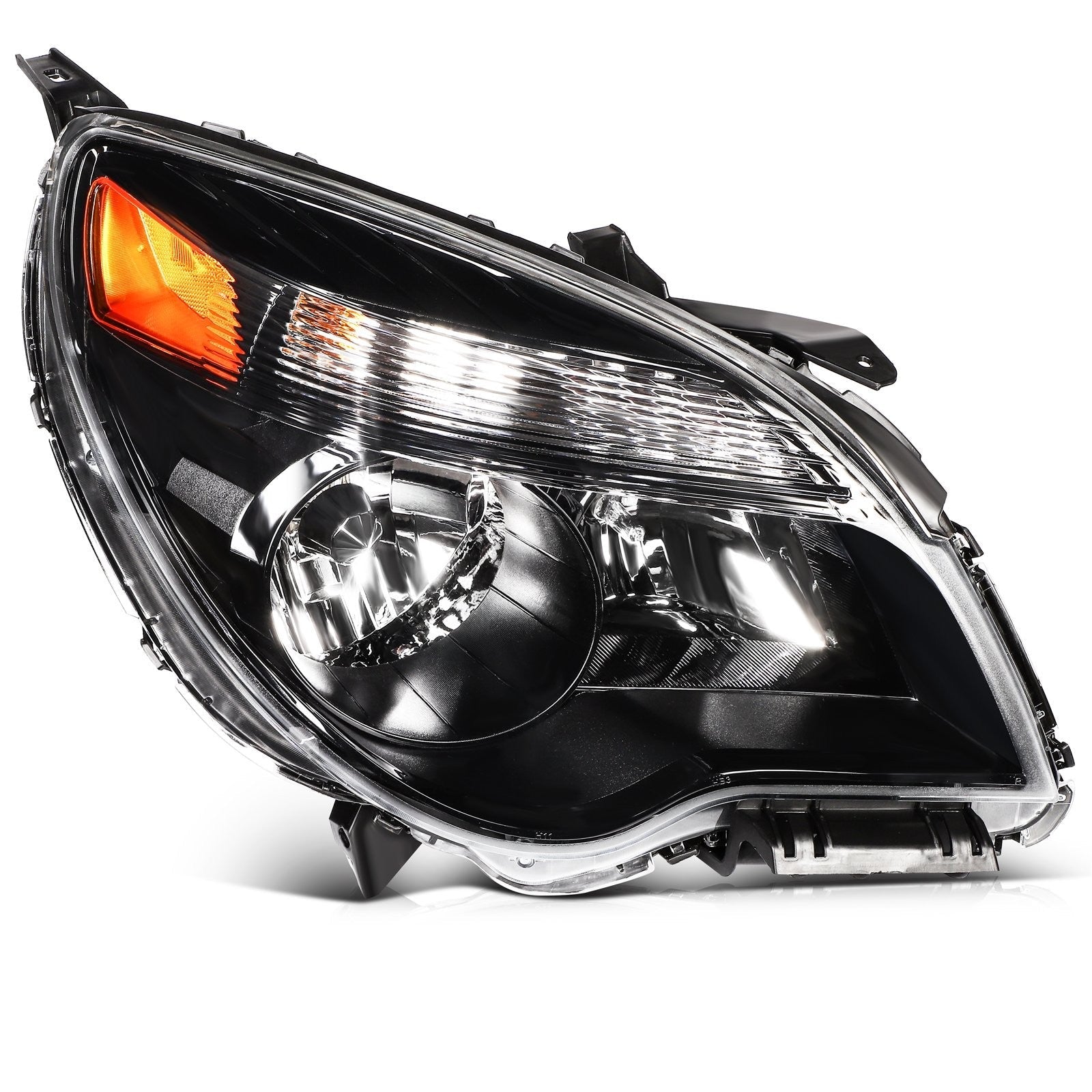 Pair Kit Halogen Headlights Assembly For 2010-2015 Chevrolet Equinox Black Amber 6B93BC-57