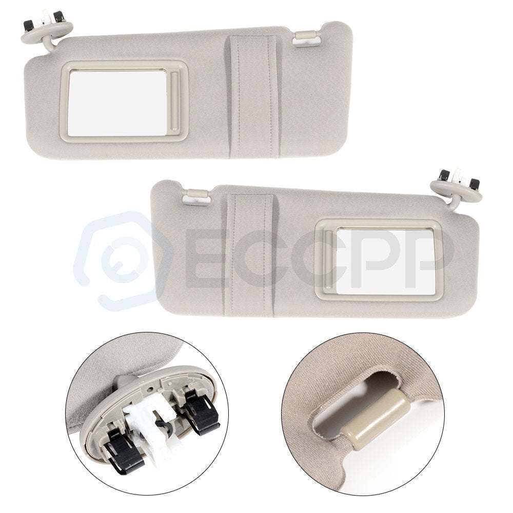 Sun Visor Beige For Toyota Camry 2006-2008 Pair Left & Right Side W/ Sunroof KOEEP