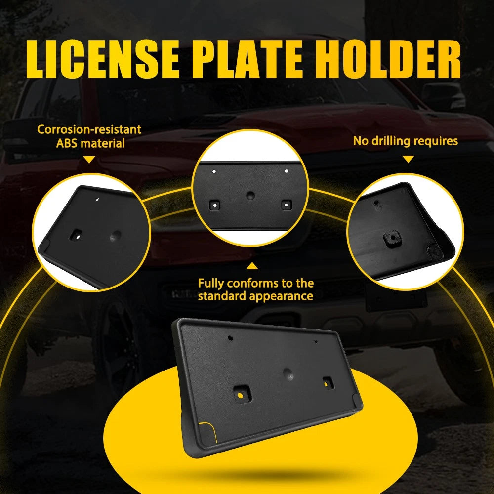 For Dodge 2013-2018 Ram 1500 Front License Tag Plate Frame Bracket Holder EA 6B93BC-57