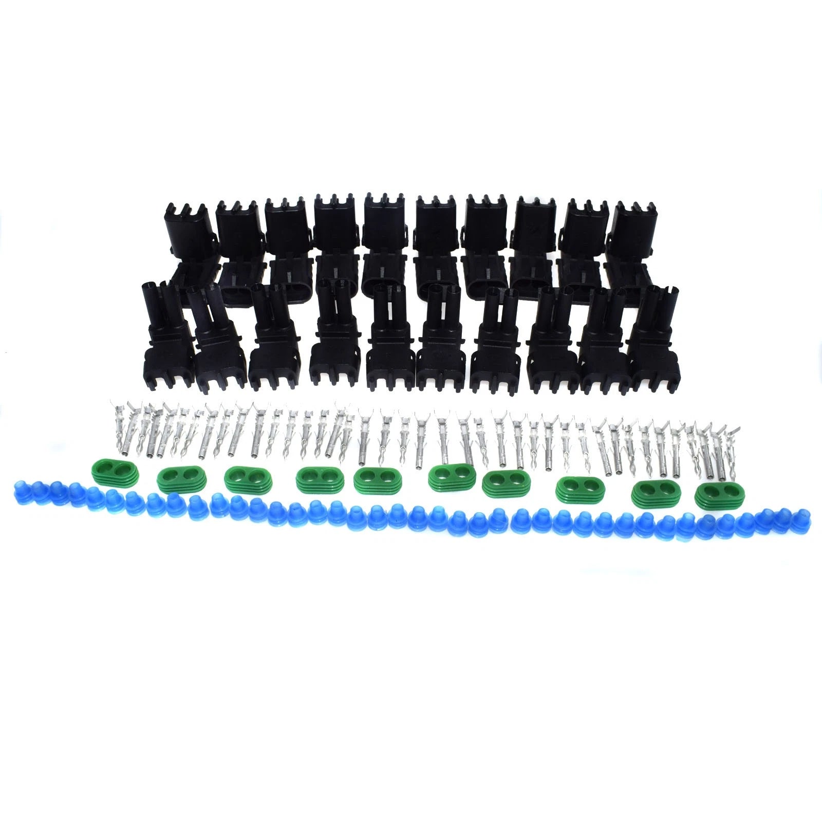 10 Set of 12 14 16 18 Gauge 2 Pin Position Terminal Weather Pack Connector Kit 6B93BC-57