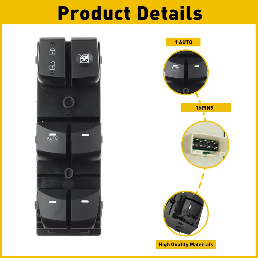 FOR Hyundai Elantra 2014 2015 2016 Left Driver Master Door Window Switch EOA 6B93BC-57