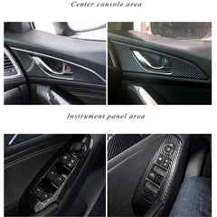 Interior Center Console Carbon Fiber Molding Sticker For Mazda 3 Axela 2014-2018