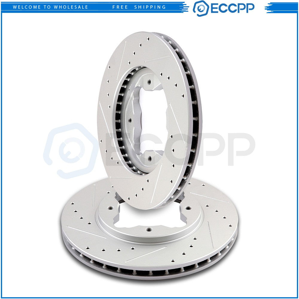 260mm Front Drilled and Slotted Brake Rotors for 1990-1997 Honda Accord Acura CL