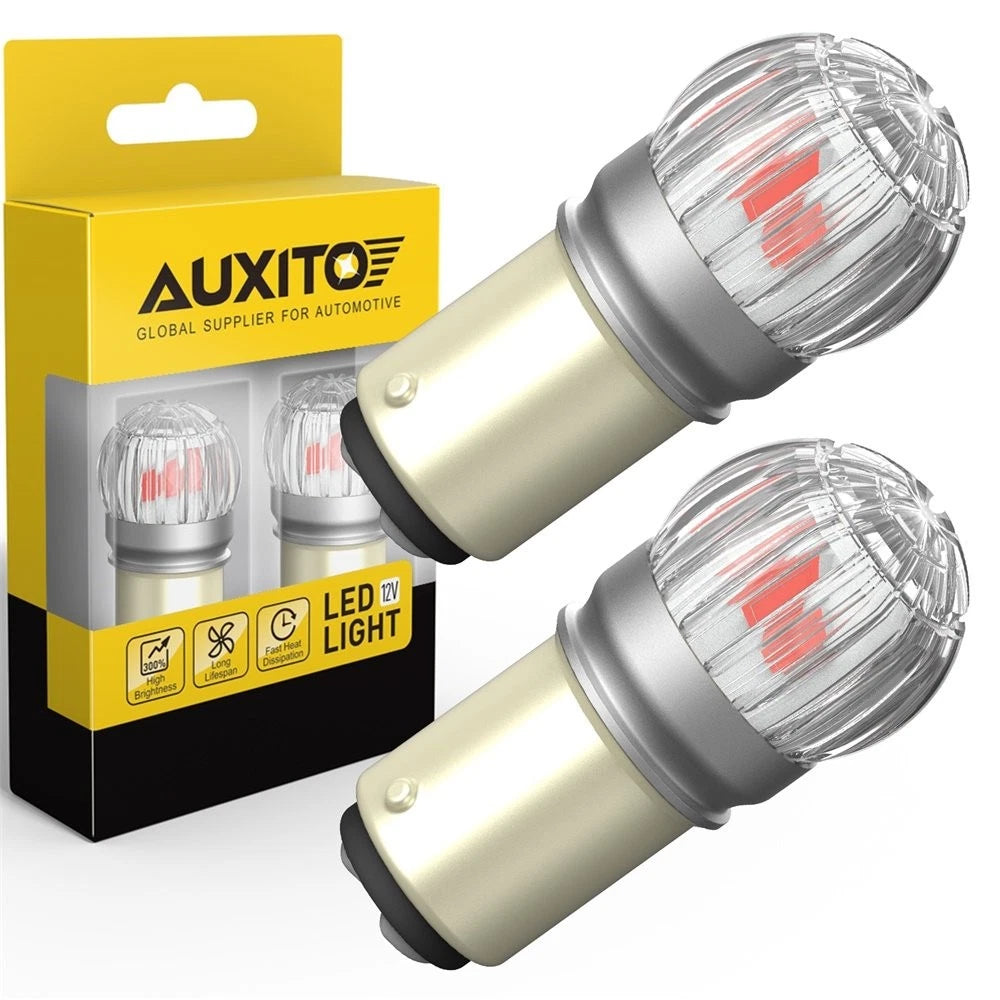 AUXITO Pair 1157 LED BULBS RED PARKING BRAKE LIGHT REVERSE 2057 2357 7528 BAY15D 6B93BC-57