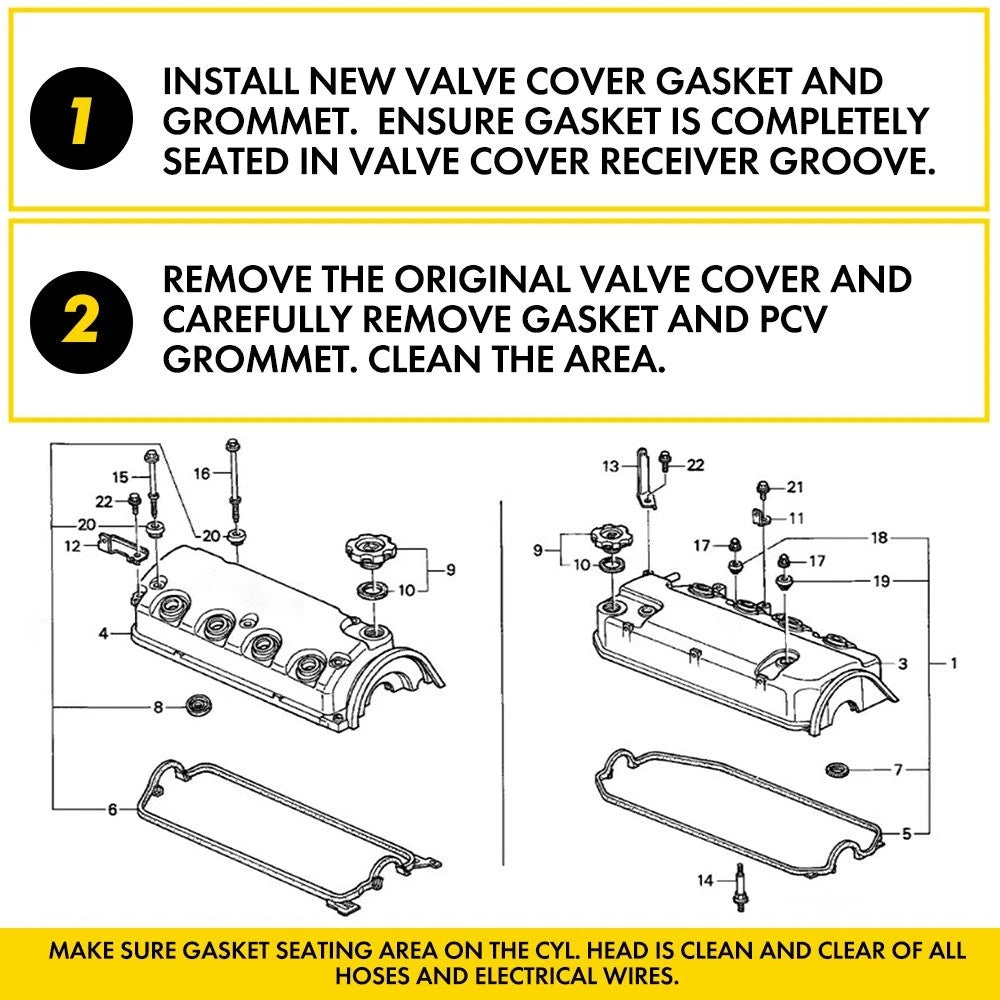Valve Cover Gasket For 1992-1995 HONDA CIVIC DEL SOL Si 1.6L D16Z6 Engine EOA 6B93BC-57