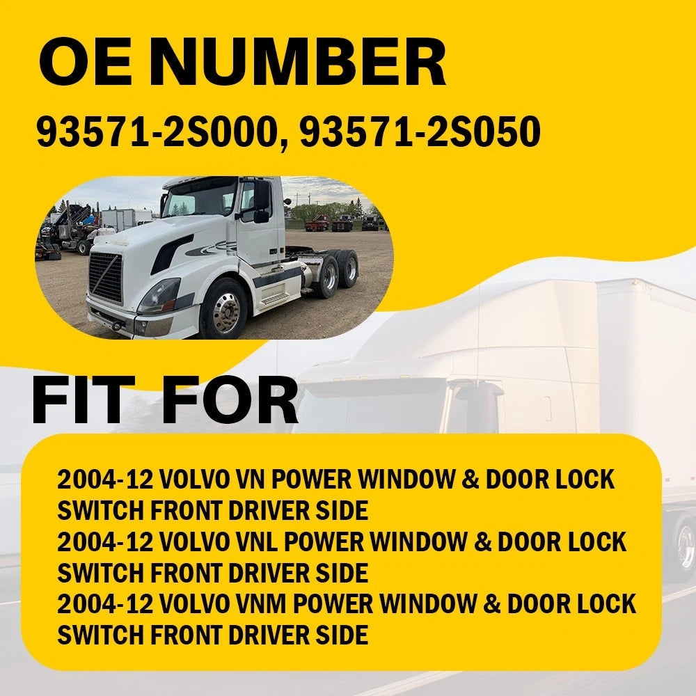 Front Left Master Power Window Switch For 2004-2012 Volvo VN VNL VNM 20455317 EA 6B93BC-57