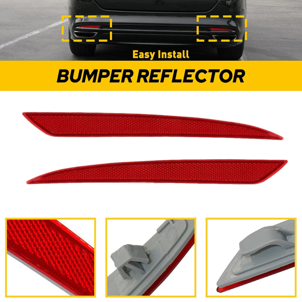 Rear Bumper Reflector Light Left+Right Case Side Red Fit For 2013-18 Ford Fusion 6B93BC-57