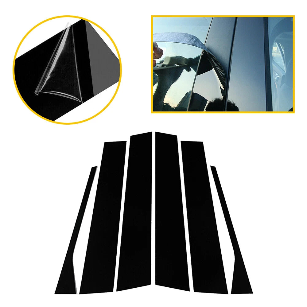 For 2006-2010 Volkswagen Jetta Sedan Car Door Pillar Post Trim Gloss Black EOA 6B93BC-57