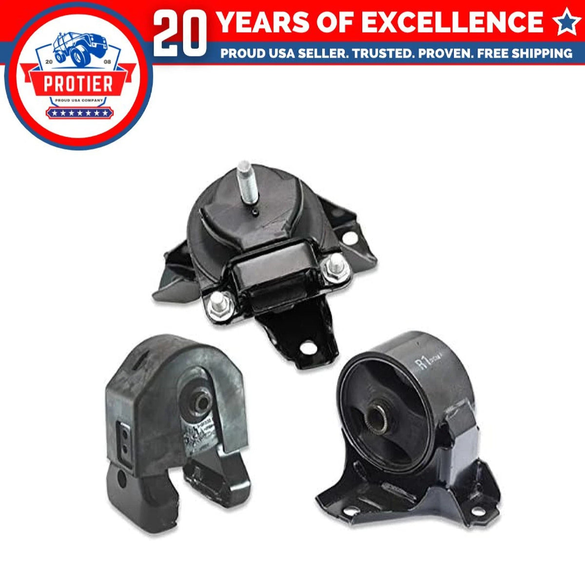 Fits 2006-2008 Hyundai Sonata 2.4L Engine Motor Mount Set 3pcs : A7162 A7147 6B93BC-57