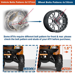 2Pcs 1.5" 4/137 to 4/156 Conversion Wheel Adapters For Kawasaki to Polaris Wheel 6B93BC-57