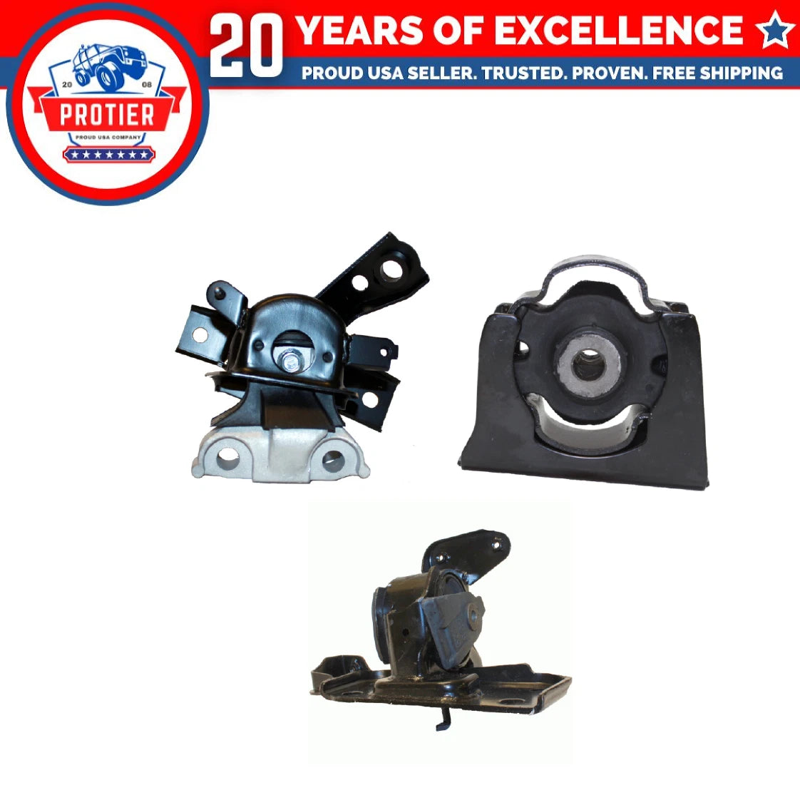 Engine Motor & Trans Mount 3PCS Set Fit Toyota RAV4 2.4L FWD Replaces A62064 6B93BC-57