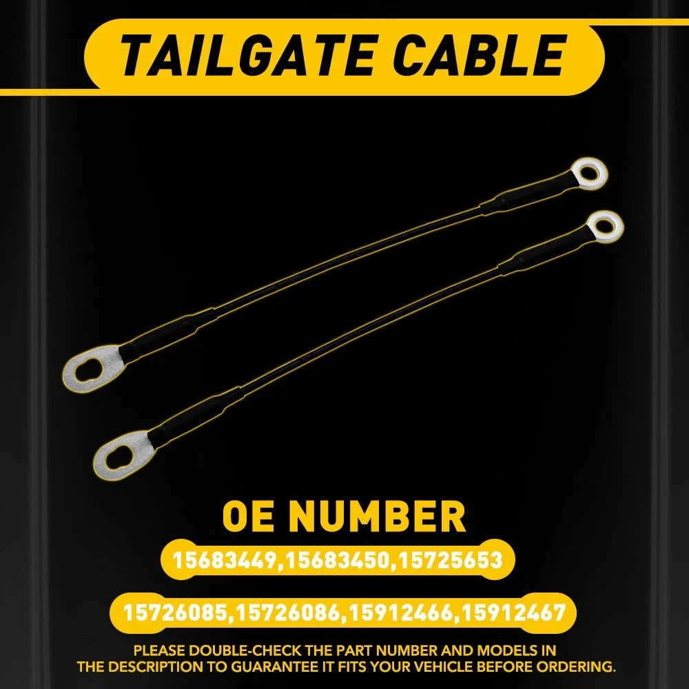 2pc Left + Right Tailgate Cable Kit For 1994-2004 Chevy S10 Pickup GMC Sonoma EA 6B93BC-57