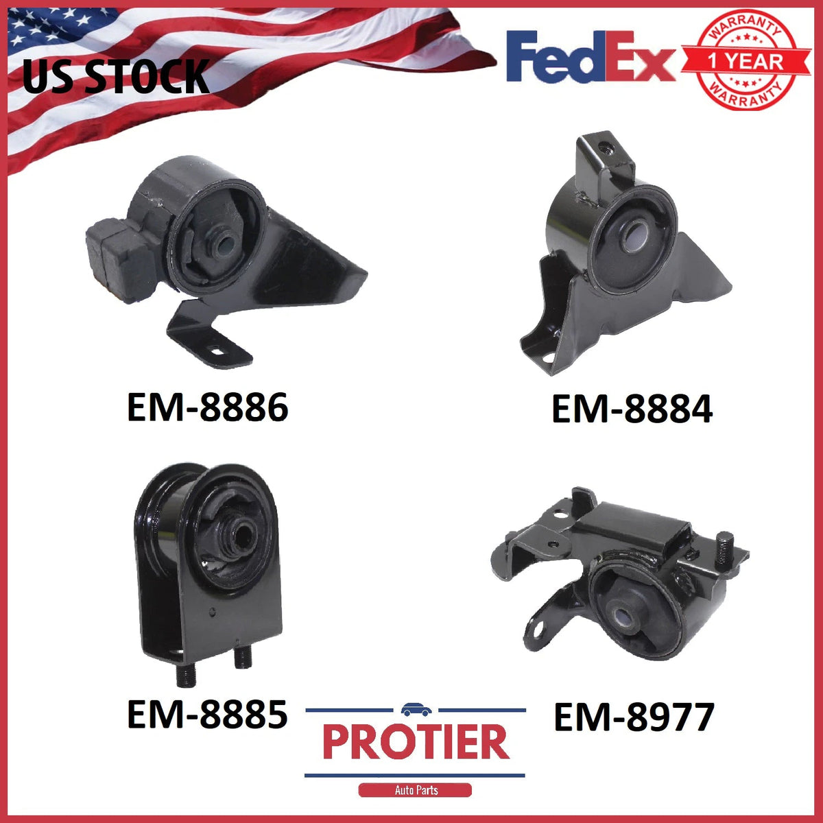ENGINE MOTOR & TRANS. MOUNT SET FOR 1999-2001 MAZDA PROTEGE 1.6L MANUAL 6B93BC-57