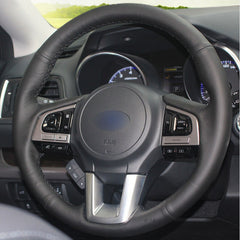 Leather Steering Wheel Hand-stitch on Wrap Cover For Subaru Outback XV Forester