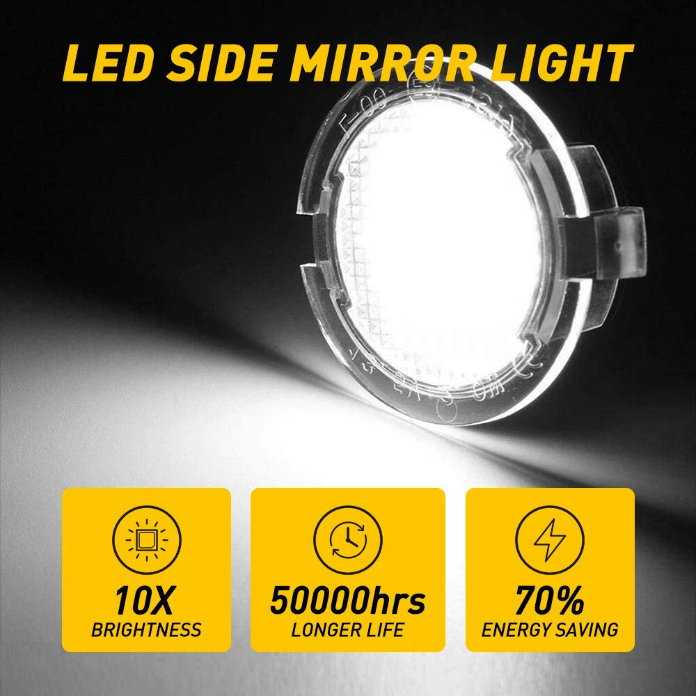 Fits For Ford Flex 2009-2019 White Rear View Lamp LED Side Mirror Puddle Light A 6B93BC-57