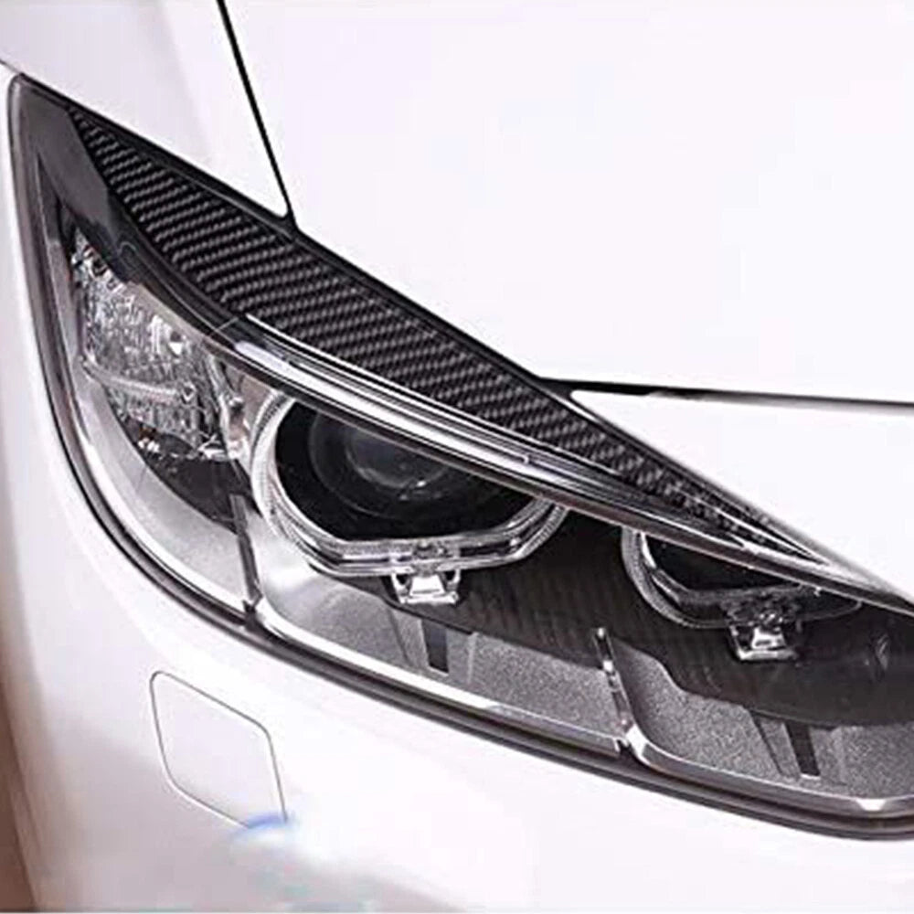 For 2013-2019 BMW 3 Series Glossy Black Headlight Eyelid Eye Lid Cover Eyebrows 6B93BC-57