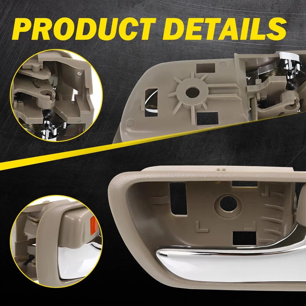 Door Handle Inside Beige Chrome Front/Rear Right for 2002-2006 Toyota Camry EOA 6B93BC-57