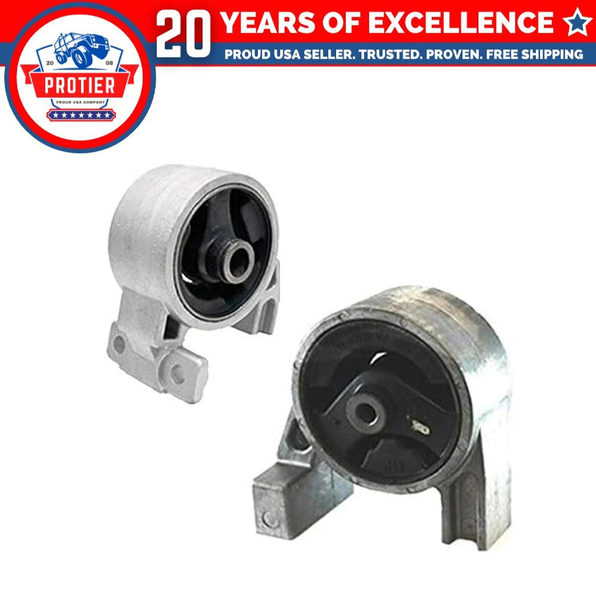 Fits 2006-2011 Hyundai Accent 1.6L Front Lower & Rear Motor Mount 2pcs : A7159, 6B93BC-57