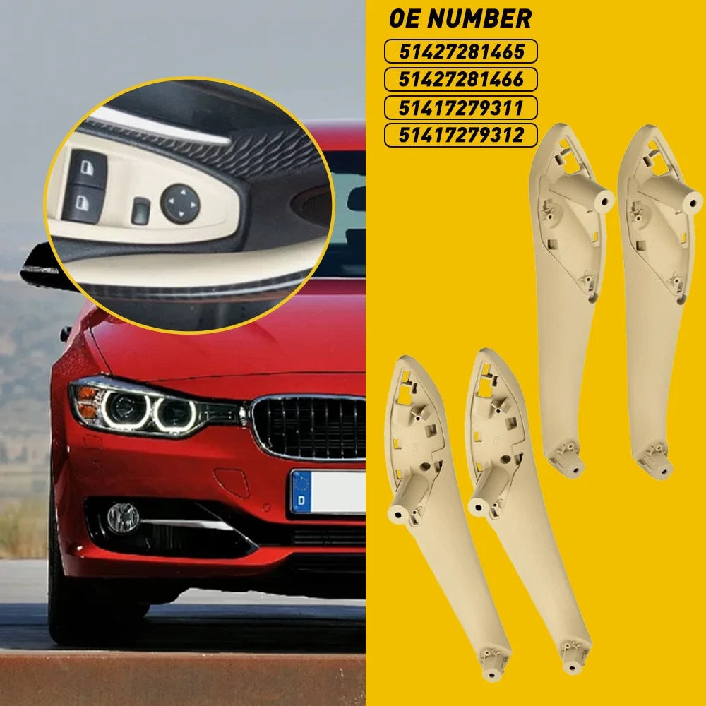 4x For BMW F30 F80 F31 Front Rear Left & Right Inner Trim Door Pull Handle Beige 6B93BC-57