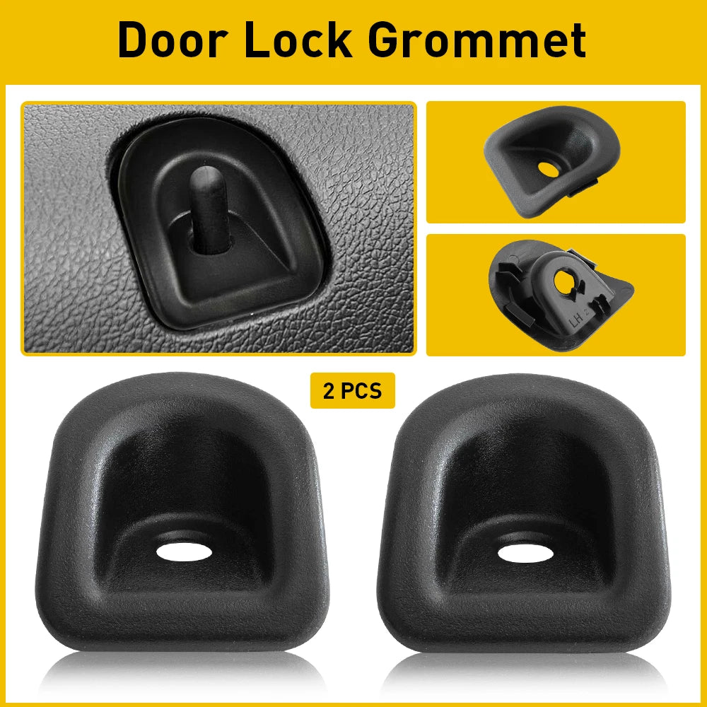 DOOR LOCK KNOB GROMMET BEZEL BLACK PAIR LH RH FITS For 2005-2014 FORD MUSTANG 6B93BC-57