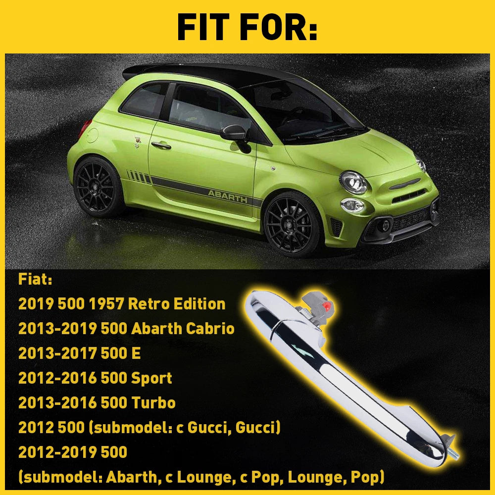 Door Handle Front Passenger Right Side Chrome RH Hand For Fiat 500 68069942AC EA 6B93BC-57
