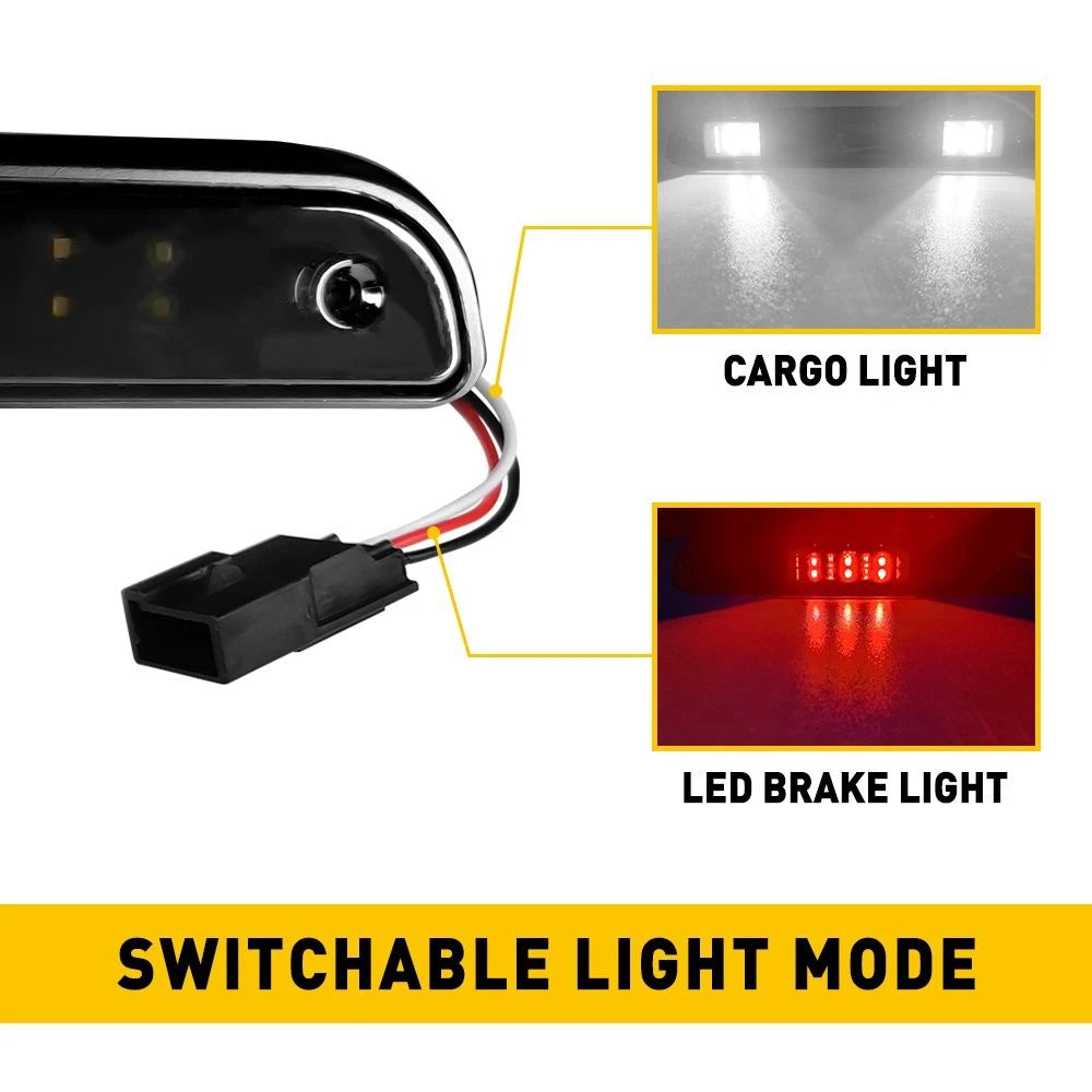 For 94-96 Ford F150 F250 BRONCO 3rd Third Brake Light Smoke LED Rear Cargo Lamp 6B93BC-57