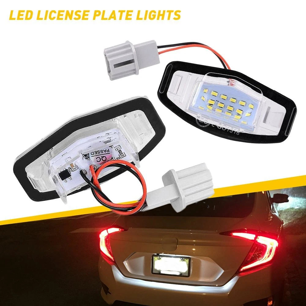 2X LED License Plate Lights For 7th 8th 9th Gen Honda Civic Car Auto Parts USEOA 6B93BC-57