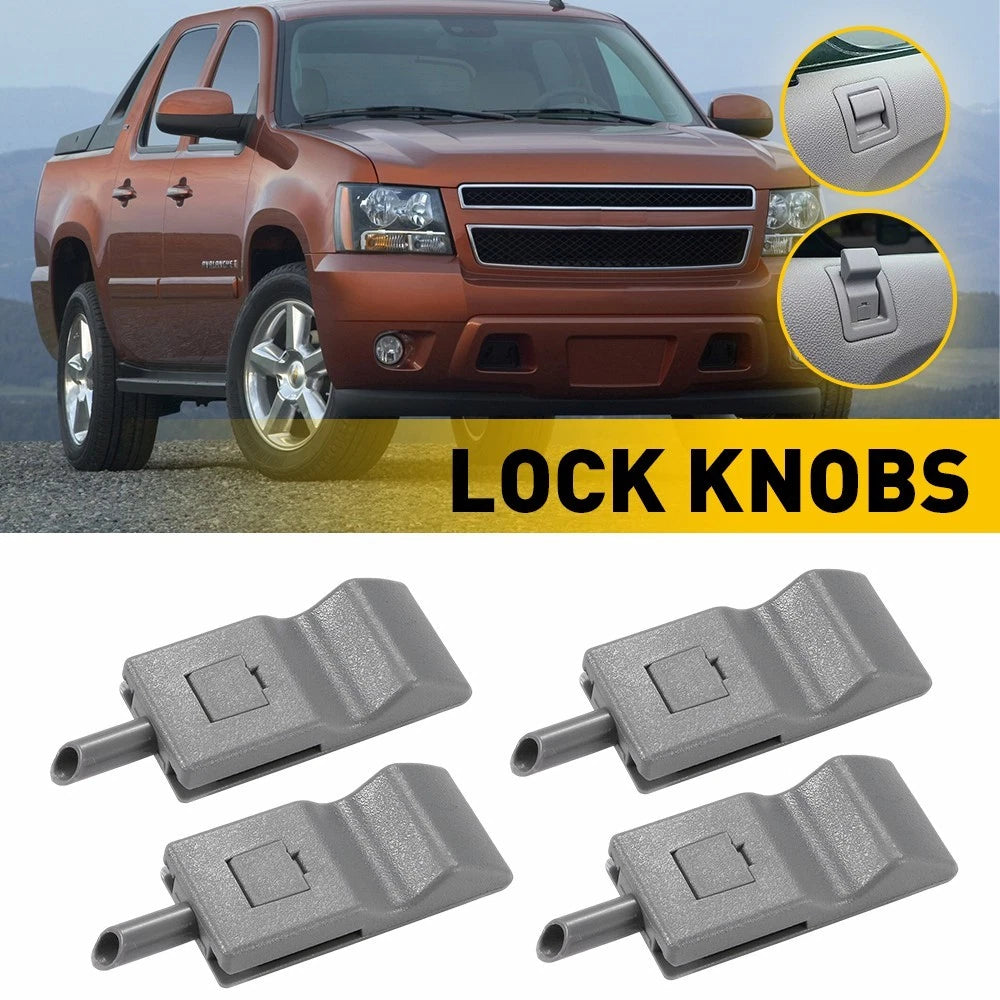 4PCS Door Lock Knobs Front/Rear For 2007-2014 Chevy Tahoe Suburban Silverado GMC 6B93BC-57