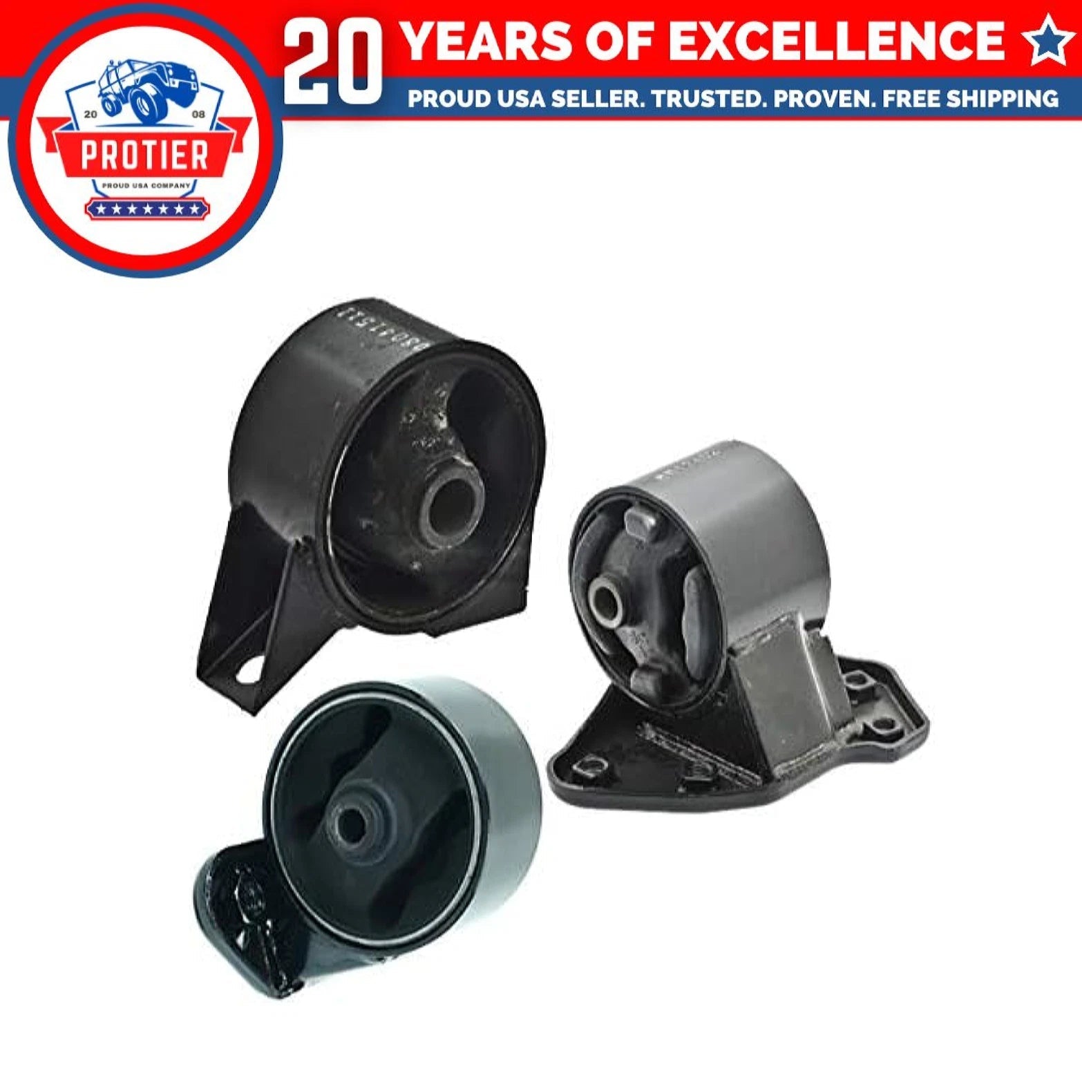 Fits 2003-2005 Hyundai Accent 1.6L AUTO TRAN. Front & Rear Motor & Trans Mount 6B93BC-57