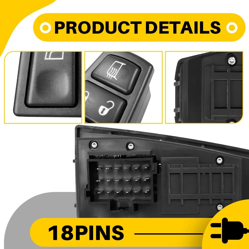 Front Left Master Power Window Switch For 2004-2012 Volvo VN VNL VNM 20455317 EA 6B93BC-57