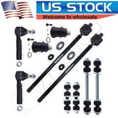 10Pieces Front Ball Joints Sway Bars Tie Rods For 2000 2001 Plymouth Neon 6B93BC-57