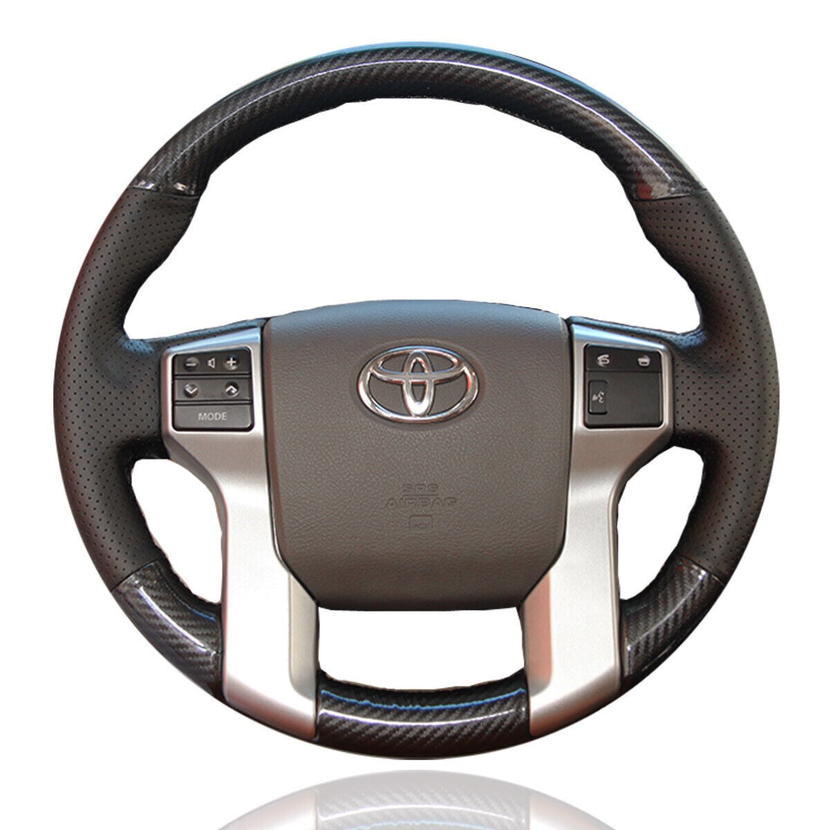 Carbon Fiber&PU Leather Steering Wheel Sewing Wrap Cover Fit For Toyota 4Runner
