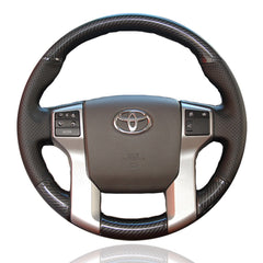 Carbon Fiber&PU Leather Steering Wheel Sewing Wrap Cover Fit For Toyota 4Runner