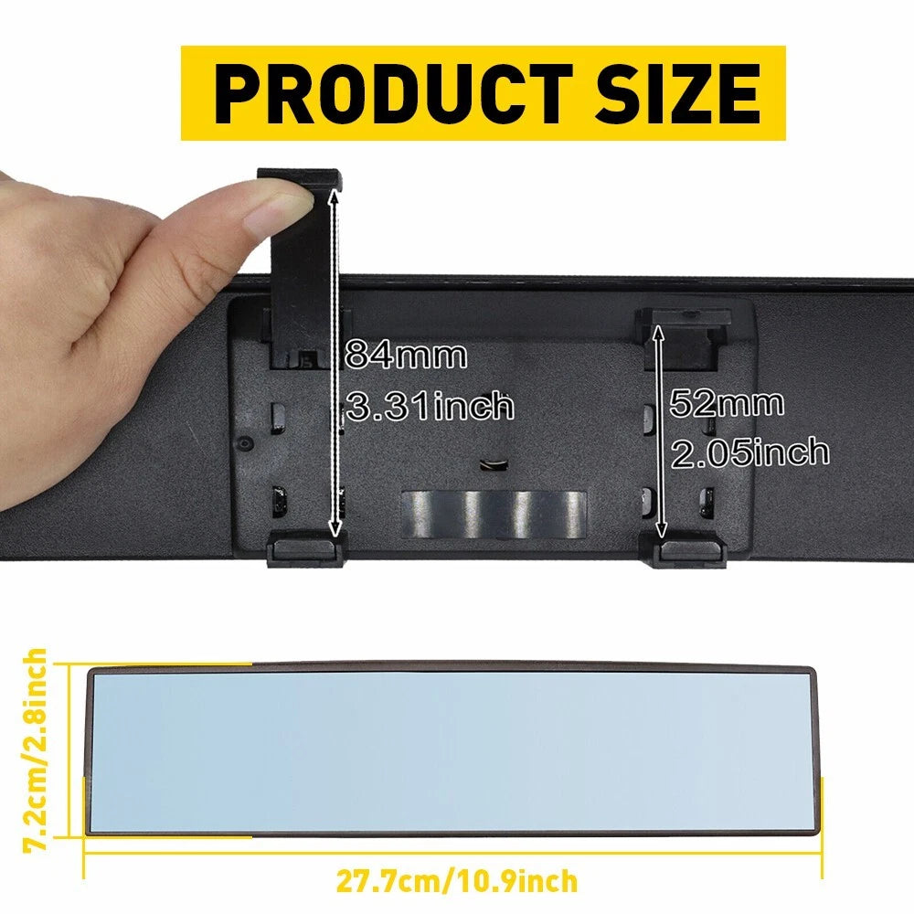 Car Rear View Mirror 270MM Wide Angle Interior Clip On Blue Tint Large EOA 6B93BC-57