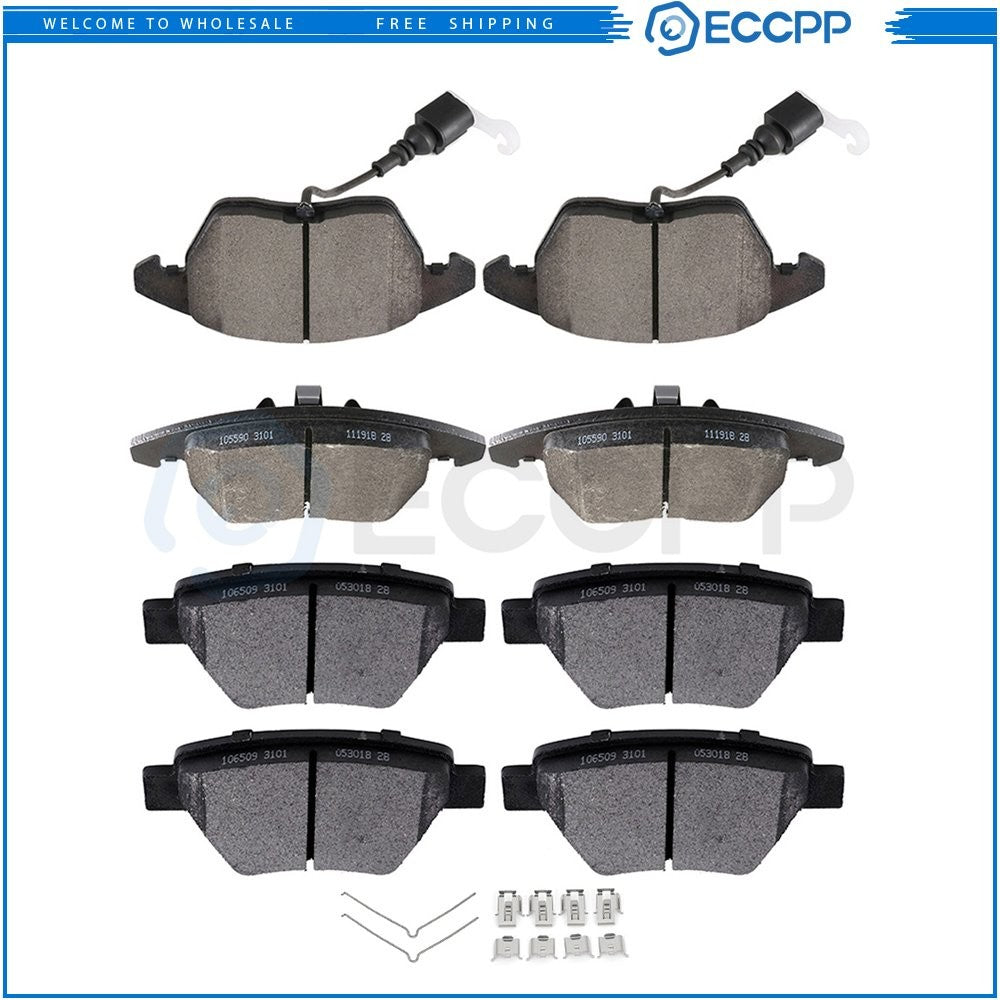 Front and Rear Brake Ceramic Pads For Audi A3 2010 2011 2012 Performance 8X 6B93BC-57