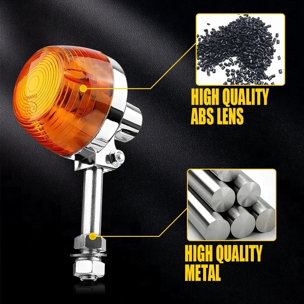 2PC Motorcycle Turn Signal Indicator Amber Blinker Light Mini Lamp Universal EOA 6B93BC-57
