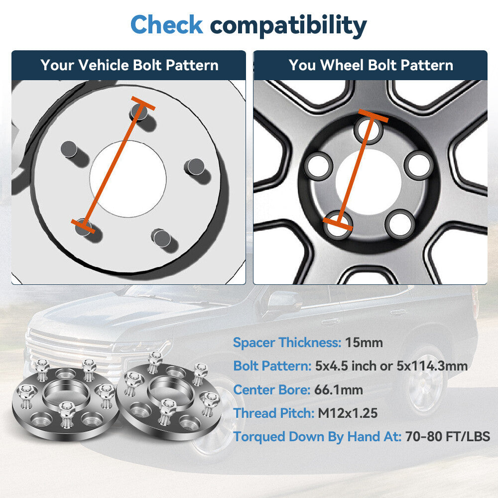 4X 5x4.5 Hubcentric Wheel Spacers 15mm 12x1.25 For Infiniti FX35 G35 G37 M45 Q60 6B93BC-57