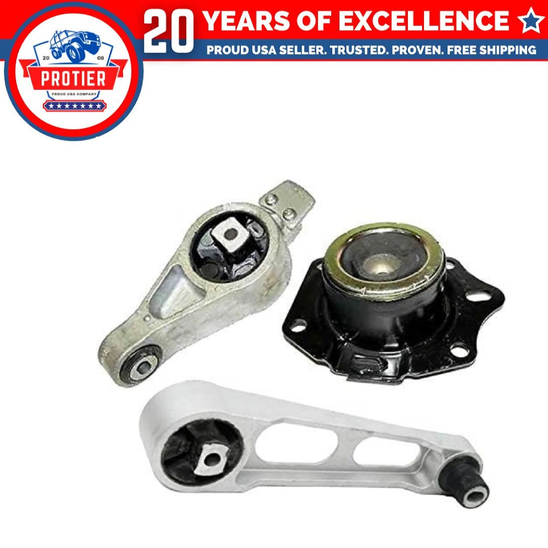 Engine Motor Mount 3PCS Set for 2003 - 2005 Dodge Neon 2.4L with Turbocharged 6B93BC-57