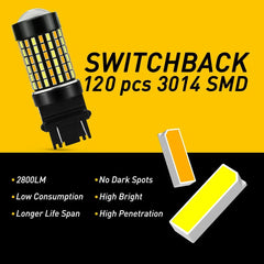 3157 Switchback LED Turn Signal Lights WHITE AMBER Dual Color Canbus Error Free 6B93BC-57