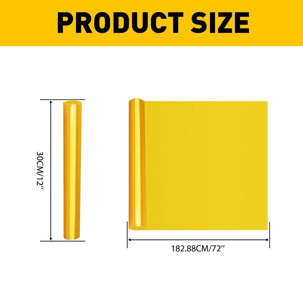 Yellow Tint Film Car Headlights Tail Lights Cover Car Vinyl Wrap 30cm X 180cm EA 6B93BC-57