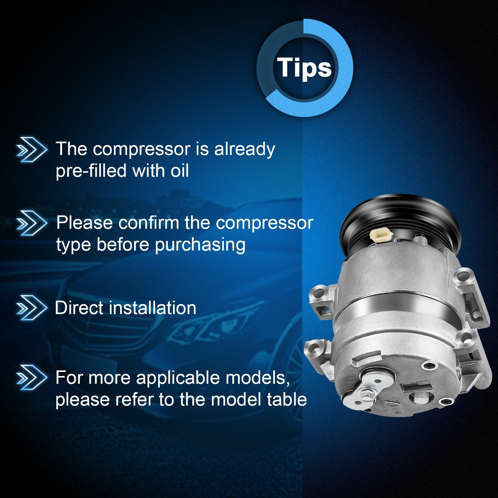 ECCPP A/C Compressor For 1998-2001 2002 Pontiac Firebird Chevrolet Camaro 5.7L ECCPP