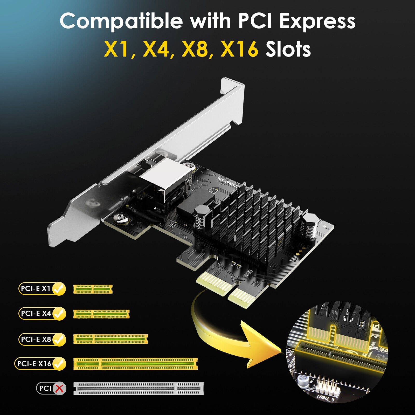 1Gb/2.5Gb/5Gb/10Gb Base-T PCI-e Network Card PCI Express Ethernet Adapter 6B93BC-57